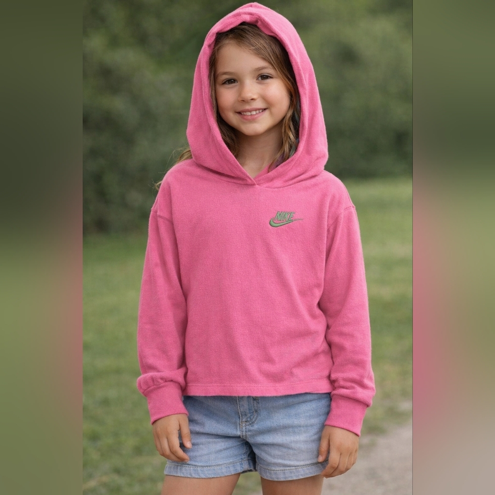 Nike Kids Pink & Camo Lightweight Hoodie Sz. 6 #2009